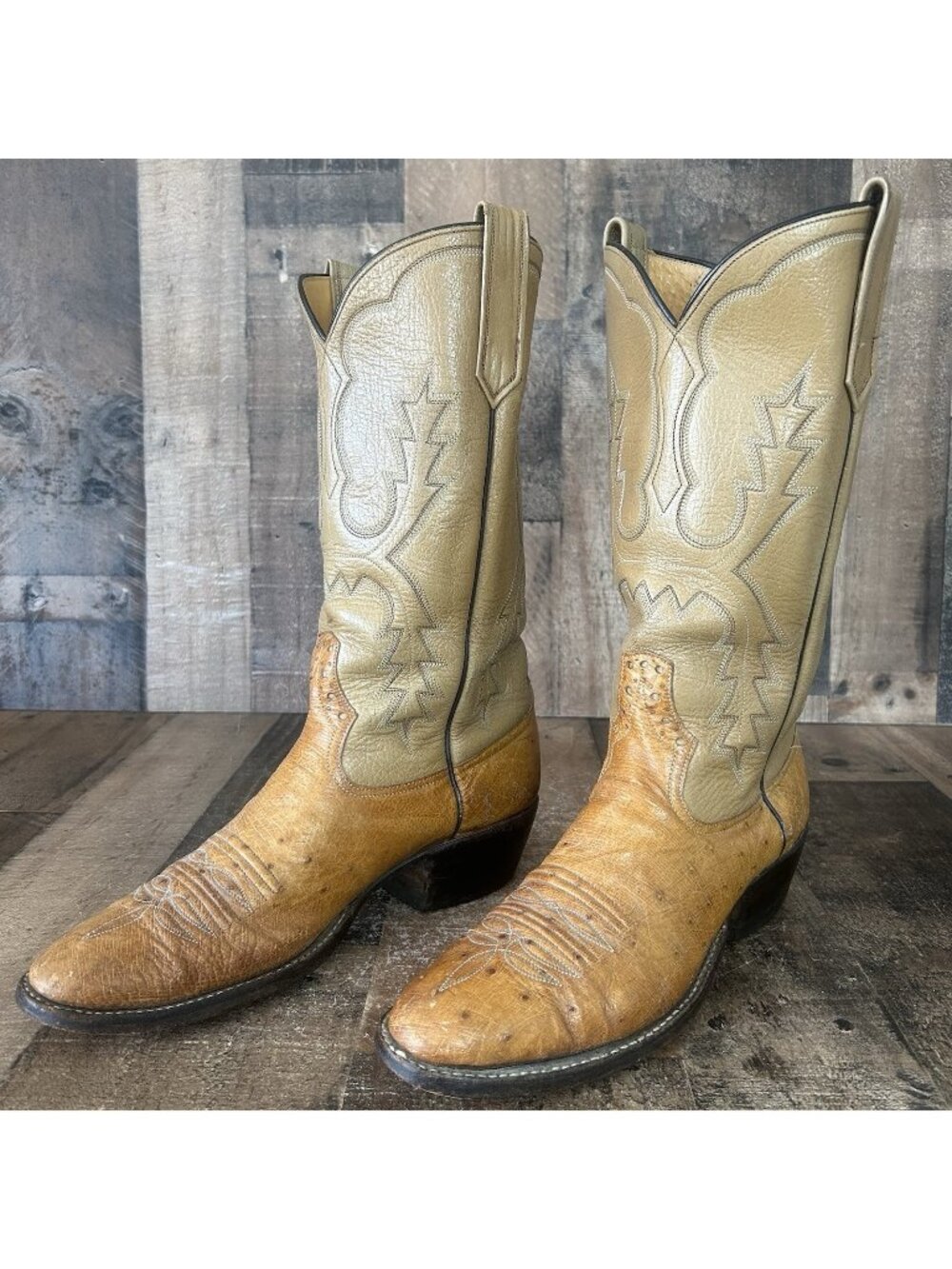 Rios Of Mercedes Vintage Ostrich Western Cowboy Boots Womens 9 B